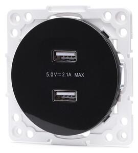 Aigostar - USB napájecí zásuvka bez rámečku 2x USB-A černá