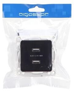 Aigostar - USB napájecí zásuvka bez rámečku 2x USB-A černá