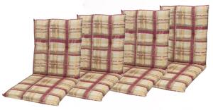 Doppler CLASSIC 9017 přírodní/vínová, nízký polstr na křesla a židle, 48x100x6 cm, 4 ks