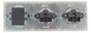 Aigostar - Trojitý vypínač č. 3 a 2x zásuvka SCHUKO 230V s rámečkem bílá