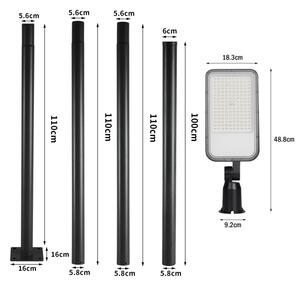 Brilagi-LED Venk. lampa se sloupem a kl. 4 m URBANLIGHT LED/100W/230V černá IP65