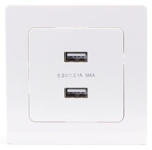 Aigostar - USB napájecí zásuvka s rámečkem 2x USB-A bílá