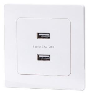 Aigostar - USB napájecí zásuvka s rámečkem 2x USB-A bílá