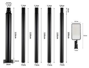 Brilagi-LED Venk. lampa se sloupem a kl. 5 m URBANLIGHT LED/200W/230V černá IP65