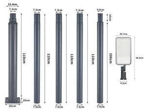 Brilagi-LED Venk. lampa se sloupem a kl. 5 m URBANLIGHT LED/200W/230V antr. IP65
