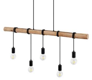 Lindby - Rom Závěsné Světlo Black/Wood