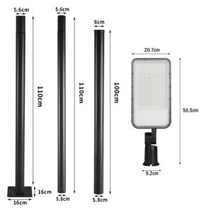 Brilagi-LED Venk. lampa se sloupem a kl. 3 m URBANLIGHT LED/200W/230V černá IP65