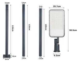Brilagi-LED Venk. lampa se sloupem a kl. 3 m URBANLIGHT LED/200W/230V antr. IP65