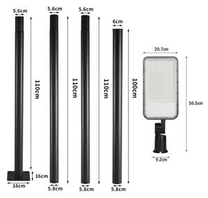 Brilagi-LED Venk. lampa se sloupem a kl. 4 m URBANLIGHT LED/200W/230V černá IP65