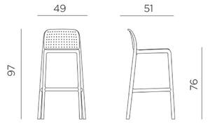 Nardi Šedohnědá plastová barová židle Lido 76 cm
