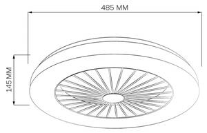 LED Stmívatelné stropní svítidlo s ventilátorem LED/48W/230V 3000-6500K + DO