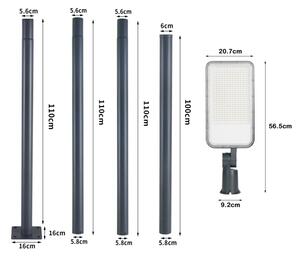 Brilagi-LED Venk. lampa se sloupem a kl. 4 m URBANLIGHT LED/200W/230V antr. IP65
