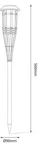 LED Solární lampa BAMBOO LED/1,2V 150 mAh 1800K 56 cm IP44 béžová