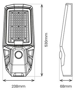 LED Stm. poul. lampa se senz. a solár. pan. KOBRA 400W/24000 mAh IP65 antr. + DO