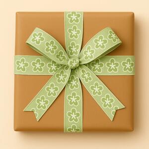 Stuha taftová, skládaná HELLO SUMMER GREEN pastelově zelená 25mm x 2m (9,-Kč/m)