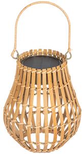 OUTSUNNY Solární zahradní lampa dobíjecí 3 barvy světla s bambusovým stínidlem