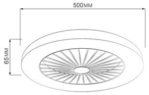LED Stmívatelné stropní svítidlo s ventilátorem LIBYA LED/48W/230V 3000-6500K+DO