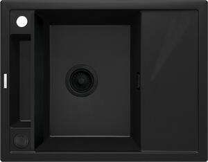 Aplomo Magnetic 64 granitový dřez s odkapávačem, černá
