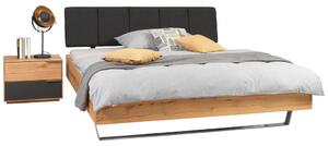 POSTEL, 180/200 cm, dřevo, textil, antracitová, barvy buku Valnatura - Manželské postele