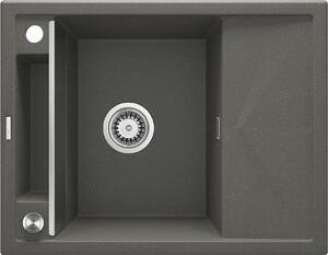 Aplomo Magnetic 64 granitový dřez s odkapávačem, antracit metalic