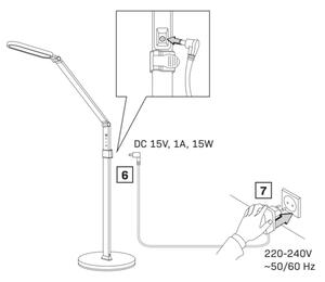 LED Stmívatelná dotyková stojací lampa FERRARA LED/13W/230V 3000/4000/6000K bílá