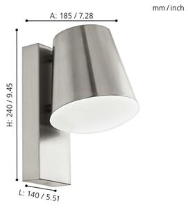 Eglo 33562 - LED Stmívatelné nástěnné svítidlo CALDIERO-C 1xE27/9W/230V IP44