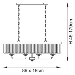 Endon 109058 - Lustr na řetězu 4xE14/6W/230V lesklý chrom