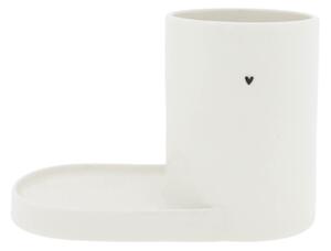 Keramický stojánek do koupelny White Black Heart