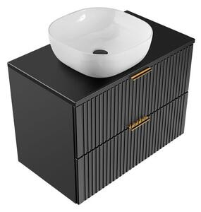 Sada skříňka Comad Adel Black ADEL BLACK 82-80-B-2S, umyvadlo Comad Smile UM-6252SMILE40DP, ADEL BLACK 89-80-B