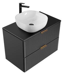 Sada skříňka Comad Adel Black ADEL BLACK 82-80-B-2S, umyvadlo Comad Smile UM-6252SMILE40DP, ADEL BLACK 89-80-B