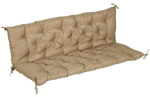 OUTSUNNY Trojmístný polštář na lavici 150 x 98 x 8 cm khaki