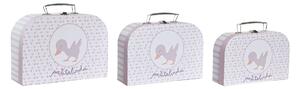 Sada dekorativních krabic DKD Home Decor 28 x 9,5 x 20 cm Růžový Kov Vícebarevný Karton