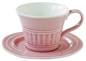 Easy Life Porcelánový šálek a podšálek Abitare růžový - 120ml