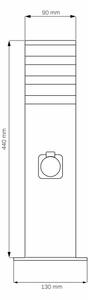 Venkovní lampa se zásuvkou TEKSAS 1xE27/20W/230V 44 cm IP44 antracit