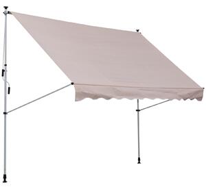 OUTSUNNY Výškově nastavitelná přenosná markýza vhodná na balkon 200 x 150 cm krémová