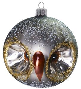 Vánoční dekorace sova šedá
