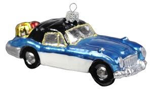 Vánoční ozdoba autíčko modré s dárky