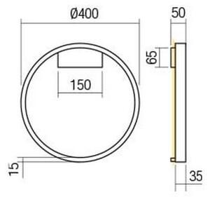 Redo 01-2819 - LED Stmívatelné nástěnné svítidlo FEBE LED/24W/230V černá