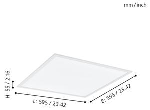 Eglo 98766-LED RGBW Stmívatelné svítidlo SALOBRENA-B LED/32,5W/230V 60x60 cm +DO