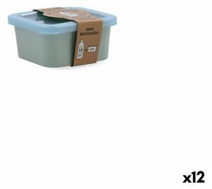 Čtvercový svačinový box s víkem Quid Inspira 620 ml Zelená Plastické (12 kusů)