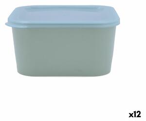 Čtvercový svačinový box s víkem Quid Inspira 1,3 L Zelená Plastické (12 kusů)