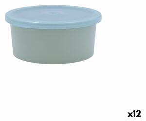 3843 Kulatý svačinový box s víkem Quid Inspira 470 ml Modrý Plastické (12 kusů)