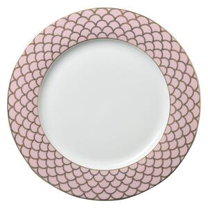 Candlelight Porcelánový jídelní talíř Pink & Gold Scallop-27cm