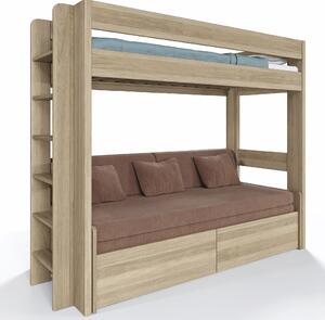 Vlastní výroba Dubová postel Junior s rozkládací postelí