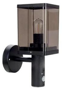 Venkovní nástěnná lampa se senzorem 1xE27/60W/230V IP44 černá/kouřová hnědá