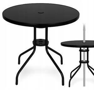Zahradní stolek se skleněnou deskou MultiGarden SC-072-1 80 cm černý