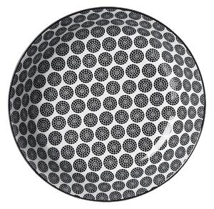 Ritzenhoff Breker Polévkový talíř černobílé puntíky-20,5x20,5x4,5 cm
