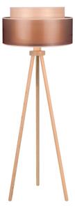 Duolla - Stojací lampa WOOD BOHO 1xE27/15W/230V pr. 45 cm měděná/hnědá/béžová