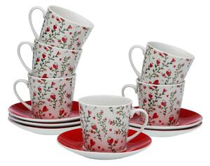Set Hrnků na Kávu Versa Srdce 6 kusů Porcelán