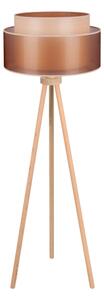 Duolla - Stojací lampa WOOD BOHO 1xE27/15W/230V pr. 45 cm měděná/hnědá/béžová